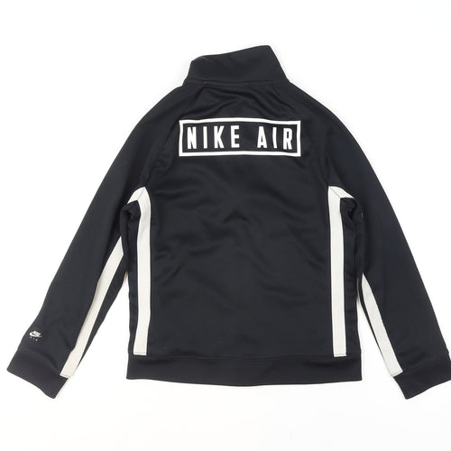 Nike Girls Black Track Jacket 11-12 Years Full Zip Polyester Athletic Style