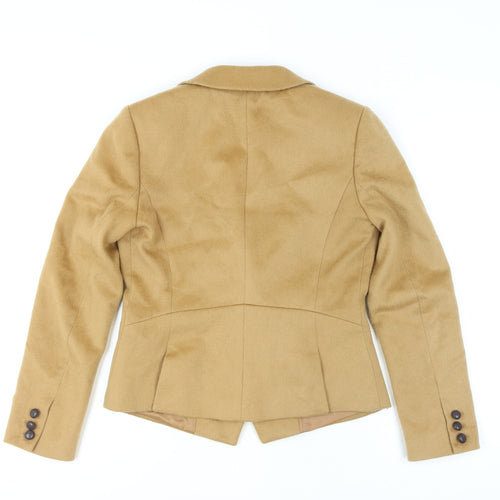 Hobbs Women Beige Wool Double-Breasted Blazer Jacket UK 10