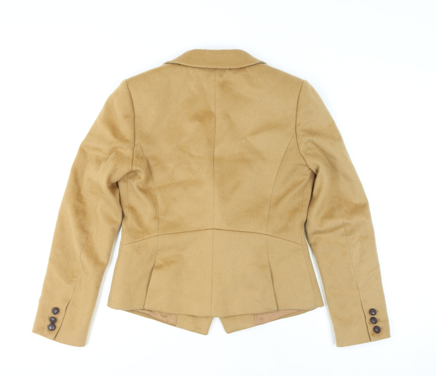 Hobbs Women Beige Wool Double-Breasted Blazer Jacket UK 10