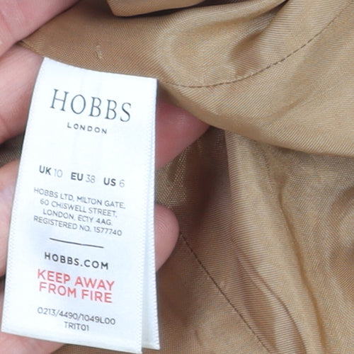 Hobbs Women Beige Wool Double-Breasted Blazer Jacket UK 10