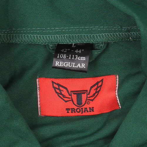 Trojan Men's Green Cargo Workwear Trousers L Regular Fit