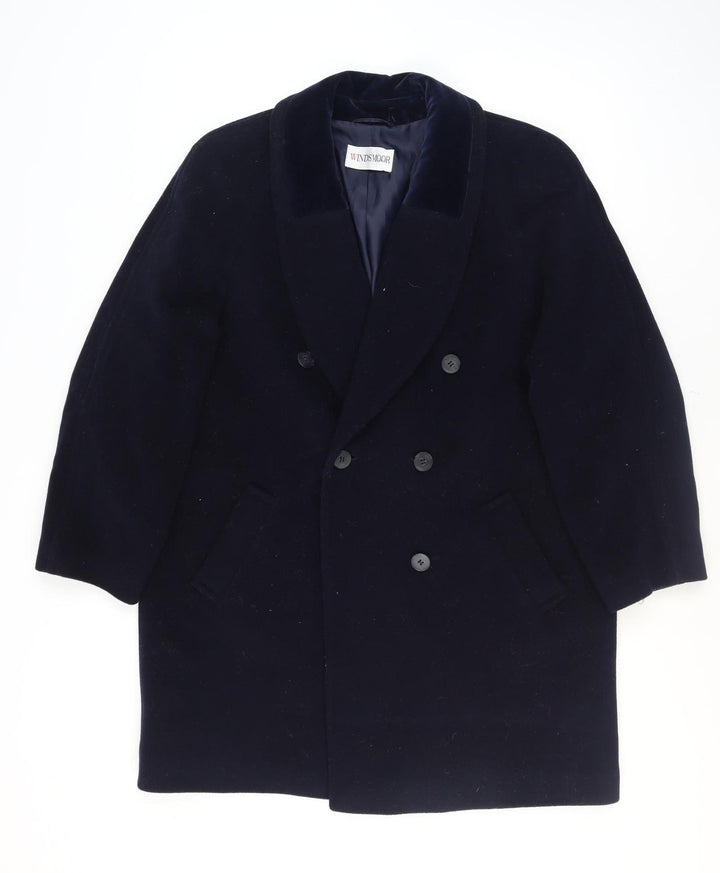 Windsmoor Women's Blue Wool Overcoat Size 16 Lined Classic Style