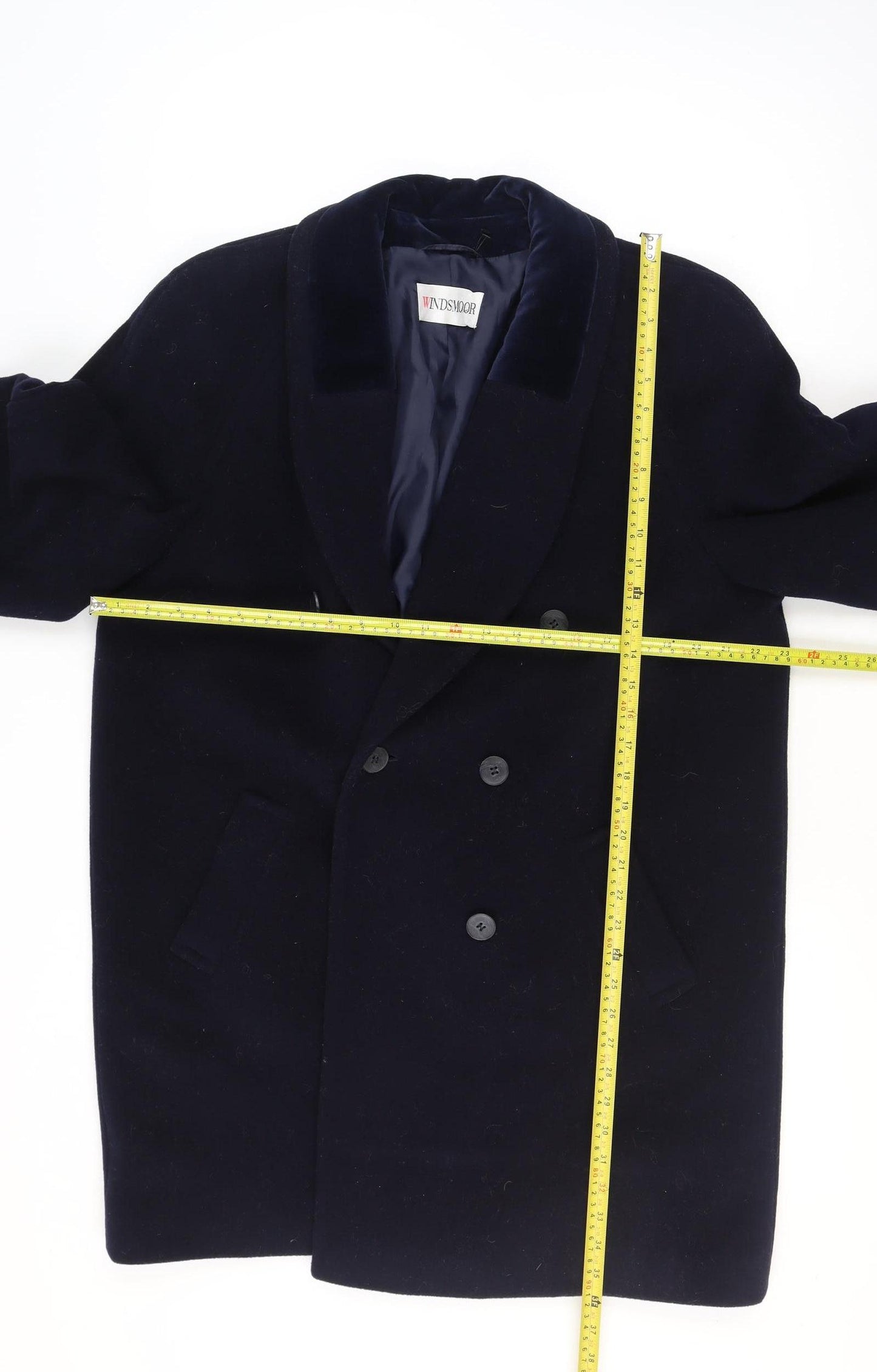 Windsmoor Women's Blue Wool Overcoat Size 16 Lined Classic Style