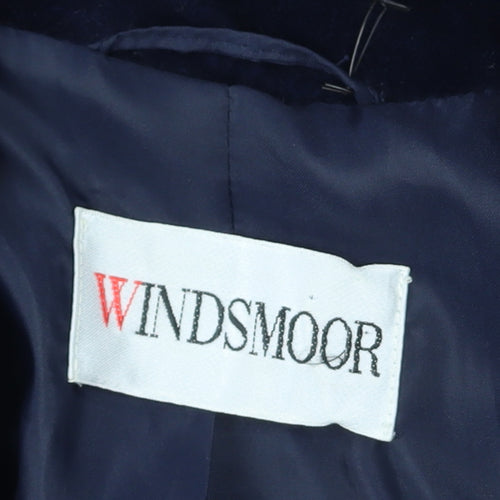 Windsmoor Women's Blue Wool Overcoat Size 16 Lined Classic Style
