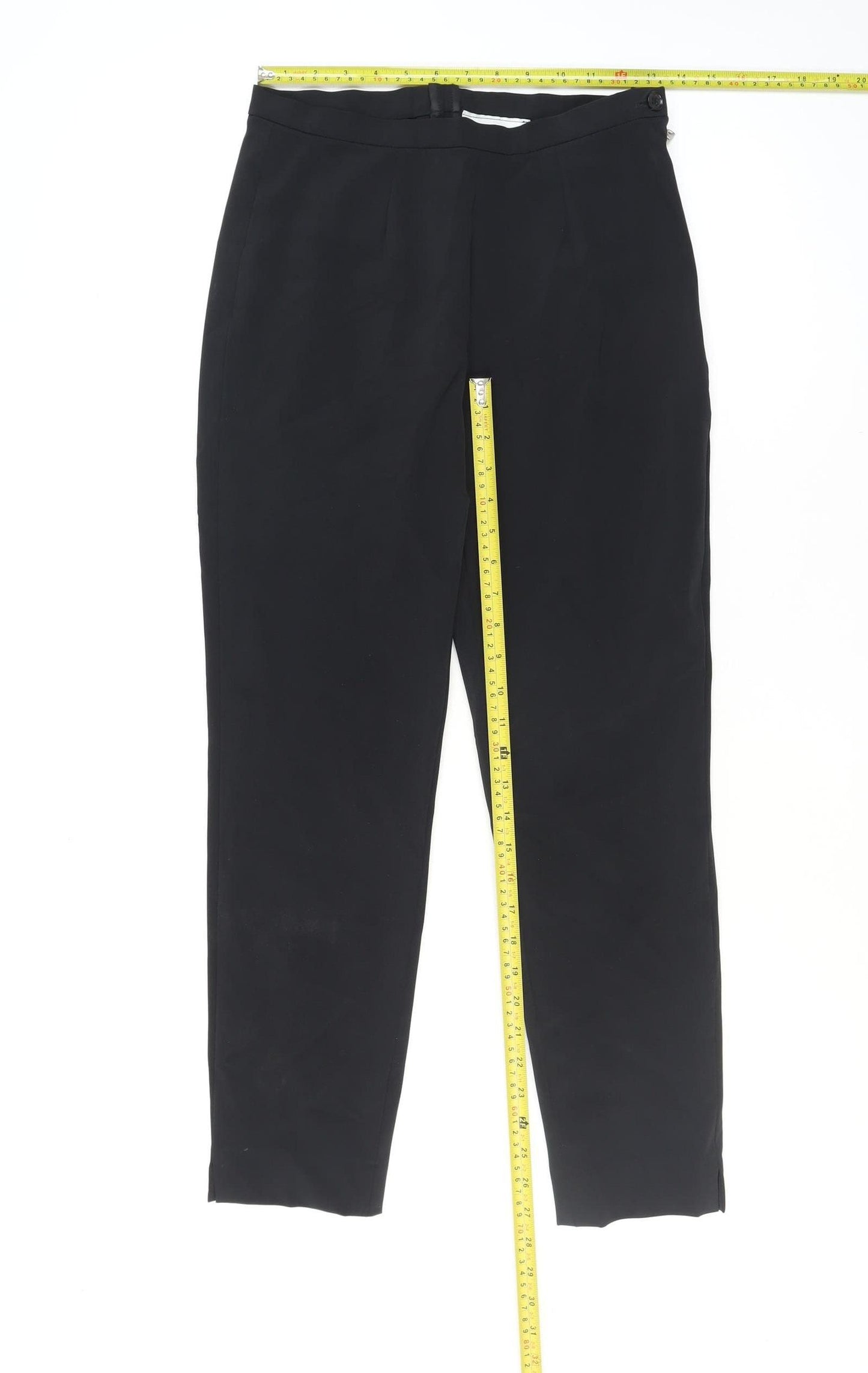 Susan Graf Women's Black Tapered Polyester Trousers Size 16