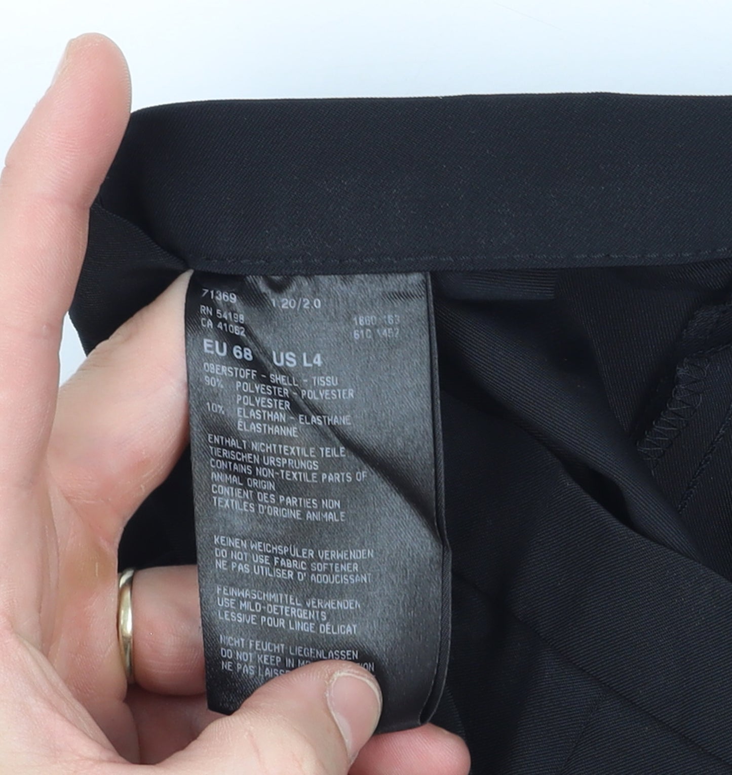 Susan Graf Women's Black Tapered Polyester Trousers Size 16