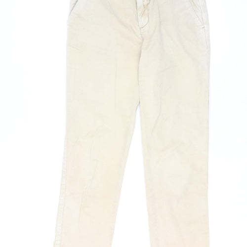 GAP Women Beige Chino Trousers Size 4 Regular Cotton Stretch