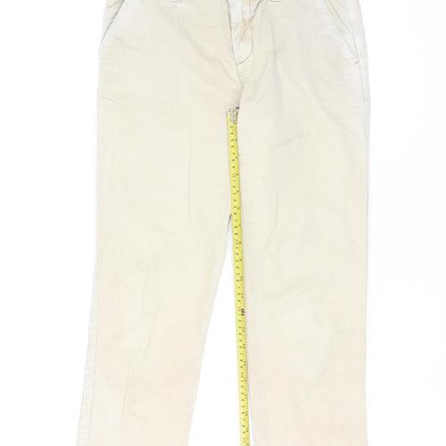 GAP Women Beige Chino Trousers Size 4 Regular Cotton Stretch
