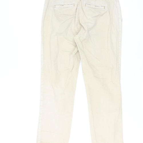 GAP Women Beige Chino Trousers Size 4 Regular Cotton Stretch