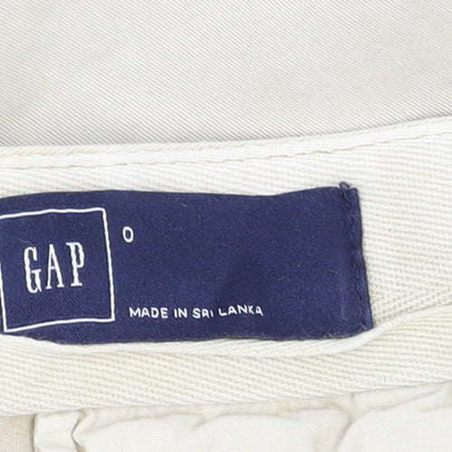 GAP Women Beige Chino Trousers Size 4 Regular Cotton Stretch
