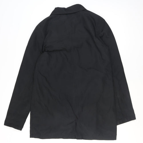 French Connection Men's Black Mid-Length Button Overcoat Size M