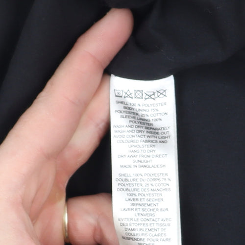French Connection Men's Black Mid-Length Button Overcoat Size M