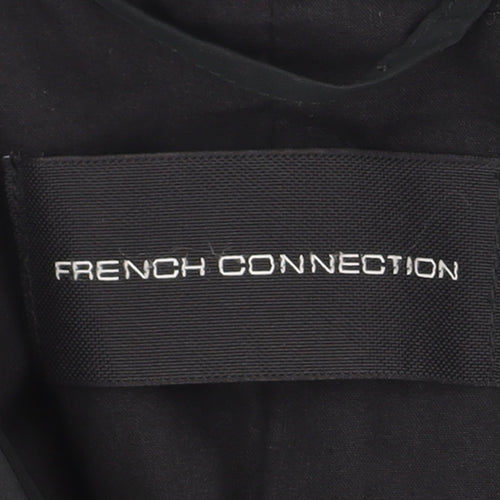 French Connection Men's Black Mid-Length Button Overcoat Size M