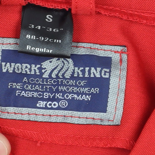 Work King Men Red Regular Fit Cargo Workwear Trousers S