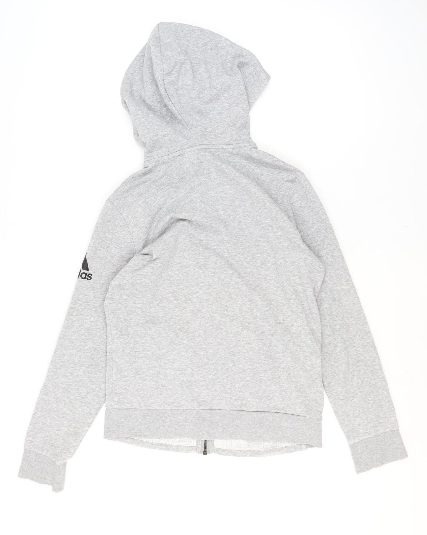 Adidas Women's Grey Full Zip Hoodie Size M Cotton Blend