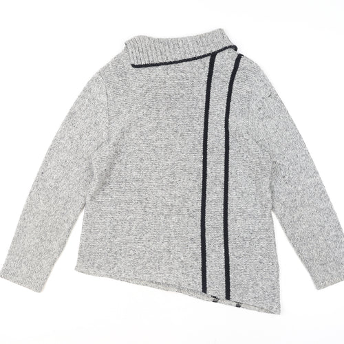 Anne Cramond Womens Grey Cowl Neck Chunky Knit Jumper Size L