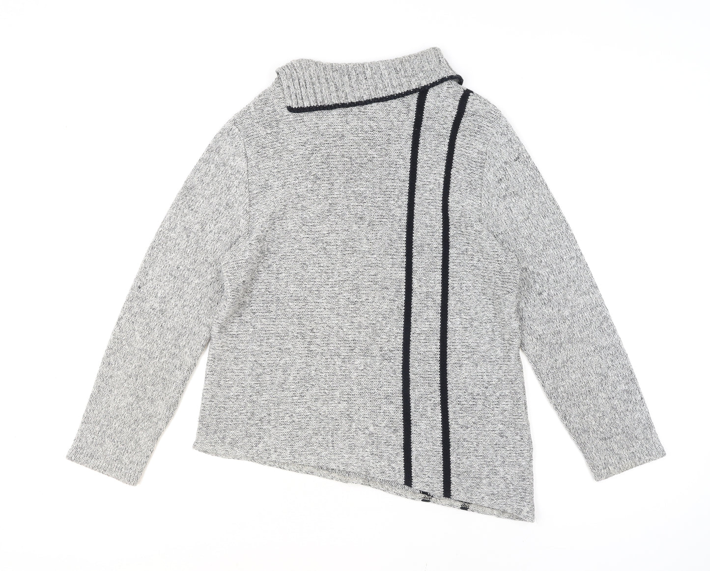 Anne Cramond Womens Grey Cowl Neck Chunky Knit Jumper Size L
