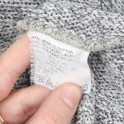 Anne Cramond Womens Grey Cowl Neck Chunky Knit Jumper Size L