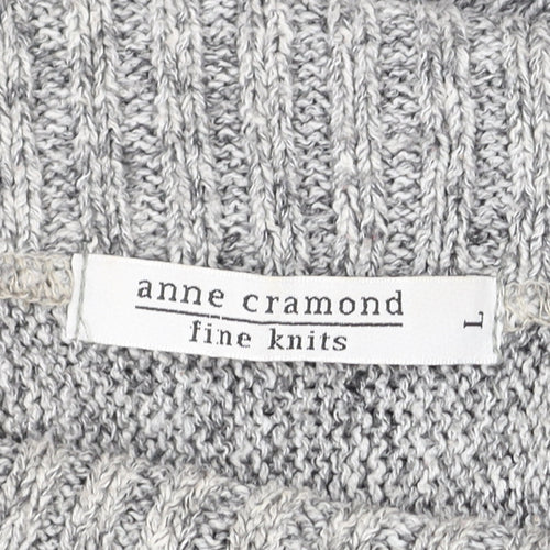 Anne Cramond Womens Grey Cowl Neck Chunky Knit Jumper Size L