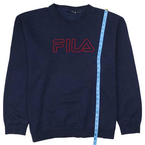 FILA Men's Blue Crew Neck Logo Sweatshirt Size L