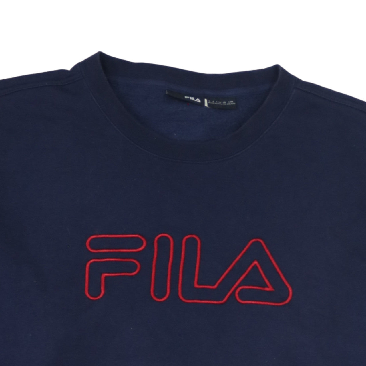 FILA Men's Blue Crew Neck Logo Sweatshirt Size L