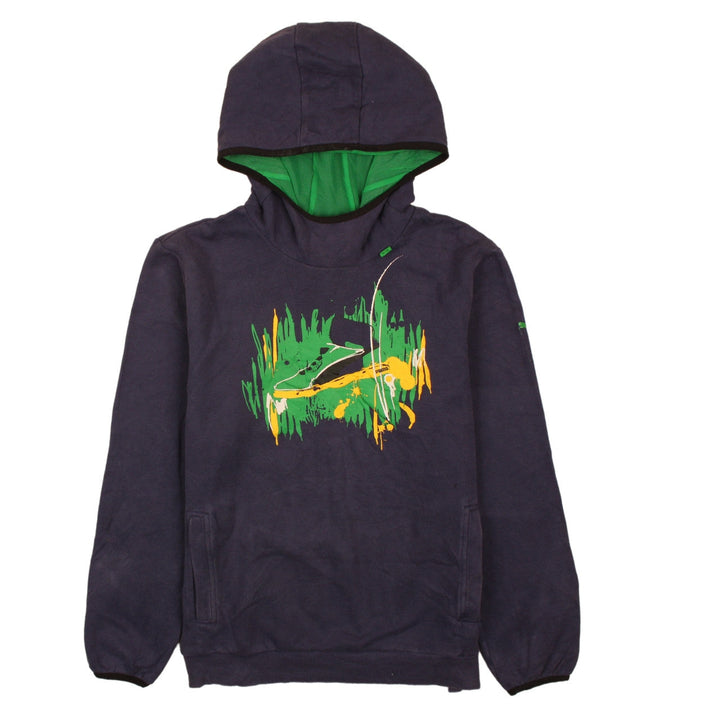 Puma Boys Black Pullover Hoodie 14 Years with Green Graphic Print