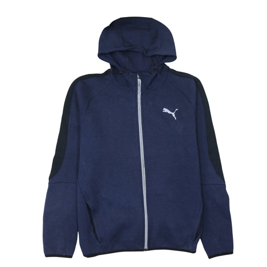 Puma Men's Blue XL Full Zip Hoodie with Logo and Pockets