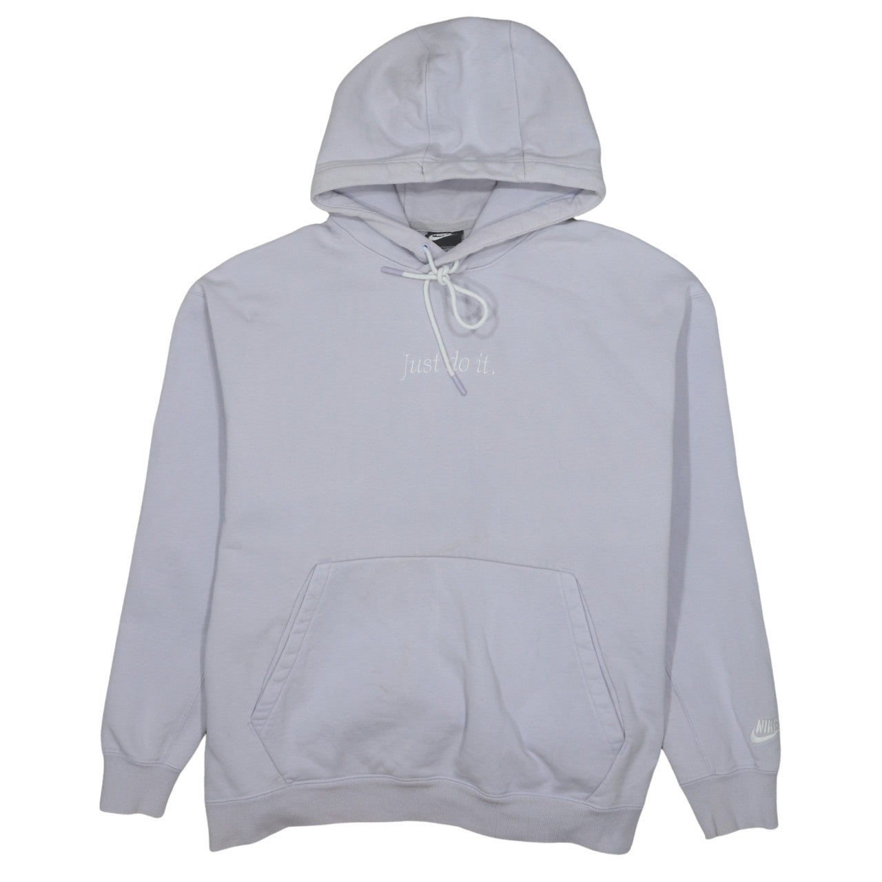 Nike Women’s Lilac Hoodie XXL Pullover ‘Just Do It’ Embroidered Cotton Blend