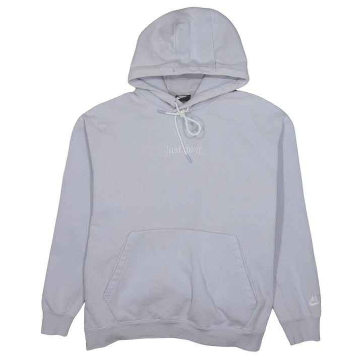 Nike Women’s Lilac Hoodie XXL Pullover ‘Just Do It’ Embroidered Cotton Blend