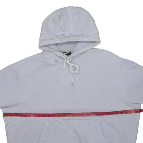 Nike Women’s Lilac Hoodie XXL Pullover ‘Just Do It’ Embroidered Cotton Blend