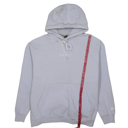 Nike Women’s Lilac Hoodie XXL Pullover ‘Just Do It’ Embroidered Cotton Blend