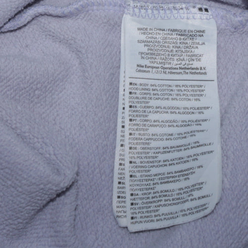 Nike Women’s Lilac Hoodie XXL Pullover ‘Just Do It’ Embroidered Cotton Blend