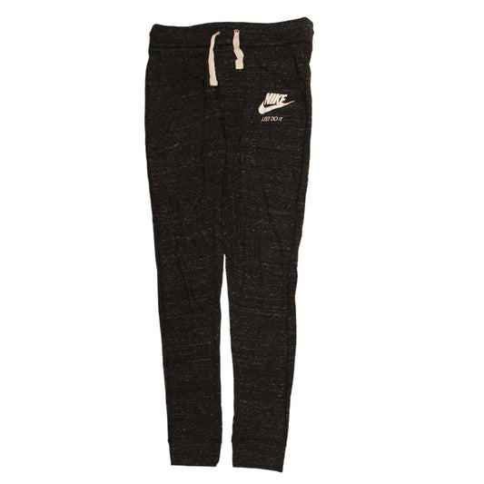 Nike Womens Black Jogger Trousers S Regular Fit Logo Drawstring