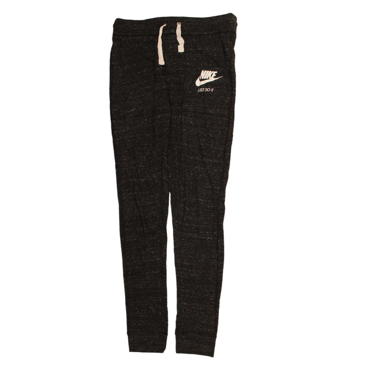 Nike Womens Black Jogger Trousers S Regular Fit Logo Drawstring