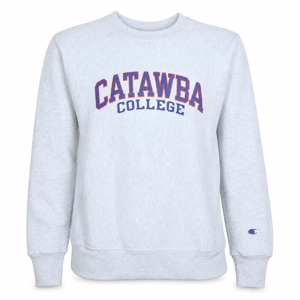 Front view of Champion Men's Grey Small Reverse Weave College Sweatshirt