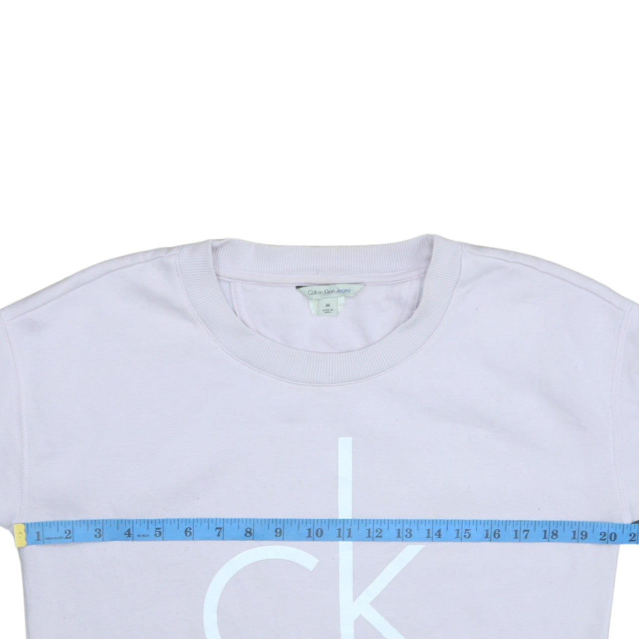 Calvin Klein Jeans Womens Pale Pink Sweatshirt M Logo Crew Neck
