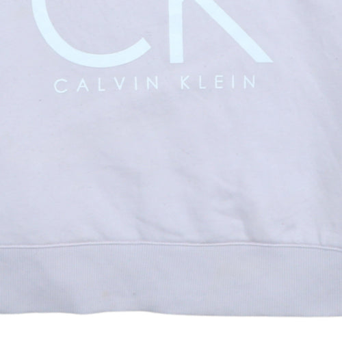 Calvin Klein Jeans Womens Pale Pink Sweatshirt M Logo Crew Neck