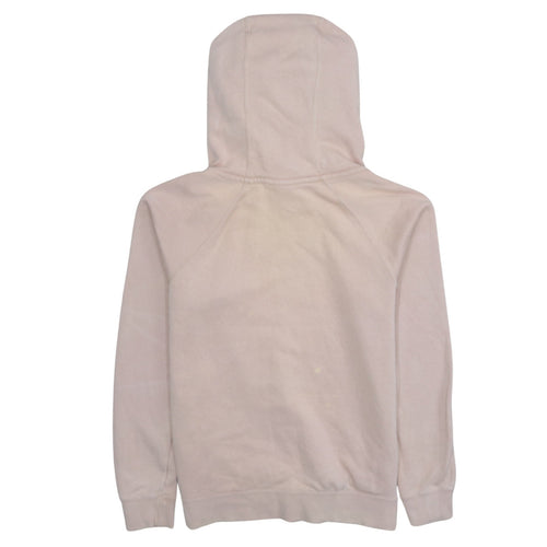 Nike Womens Beige Pullover Hoodie Small Cotton Blend Logo Hooded Sweatshirt
