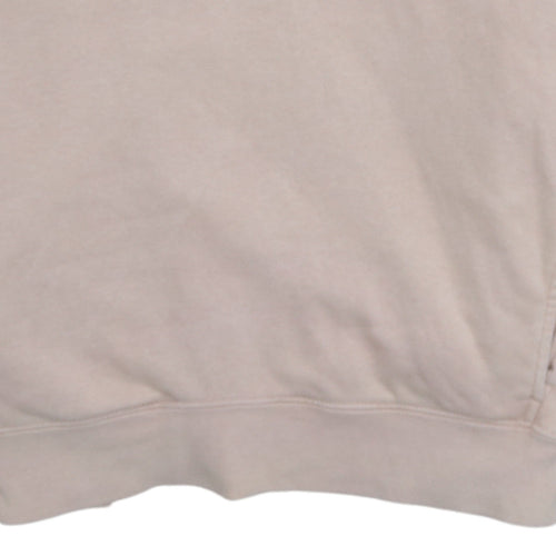 Nike Womens Beige Pullover Hoodie Small Cotton Blend Logo Hooded Sweatshirt