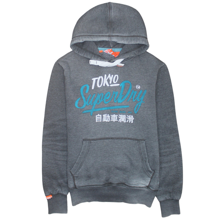 Superdry Men's Grey Pullover Hoodie M Graphic Logo Fleece Sweatshirt