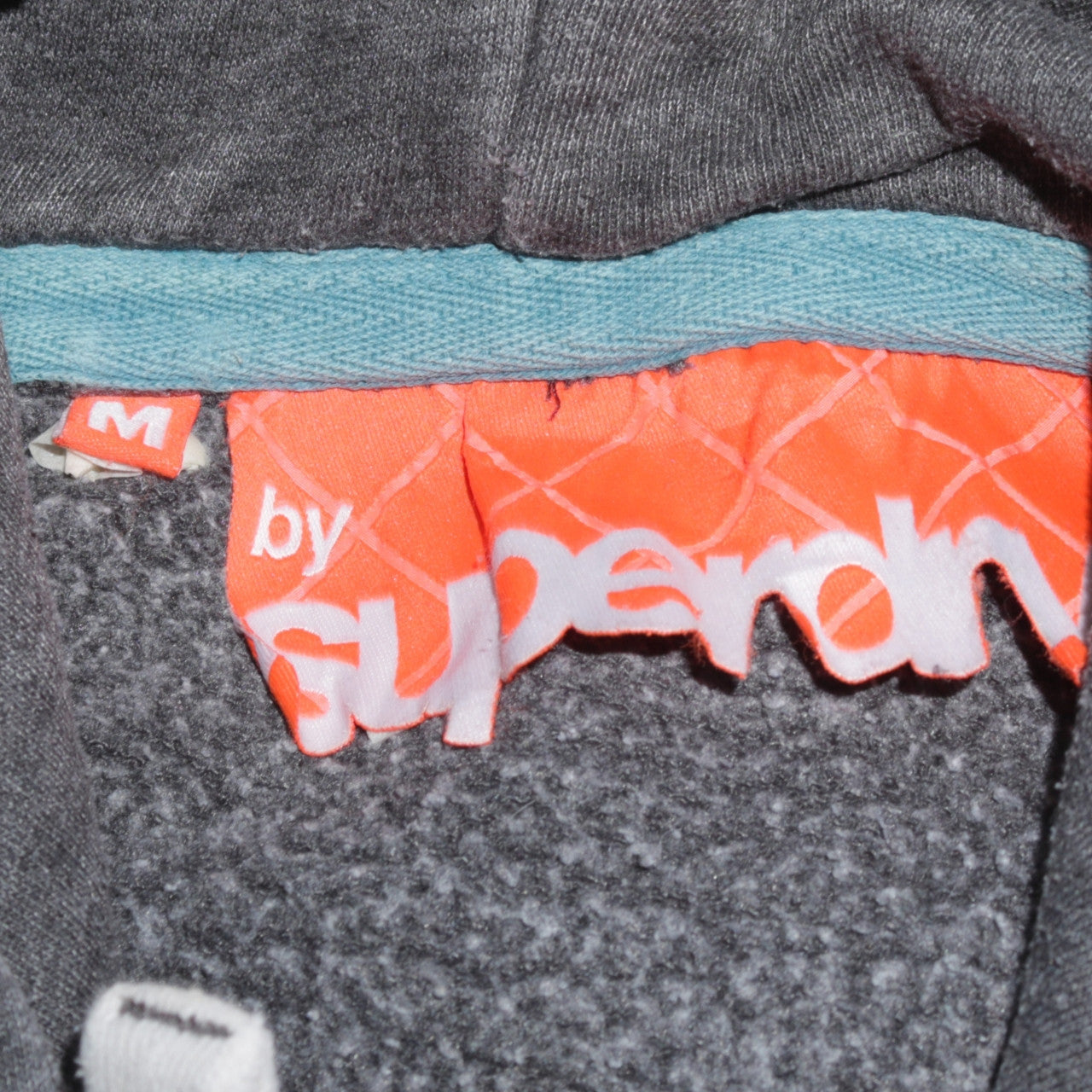 Superdry Men's Grey Pullover Hoodie M Graphic Logo Fleece Sweatshirt