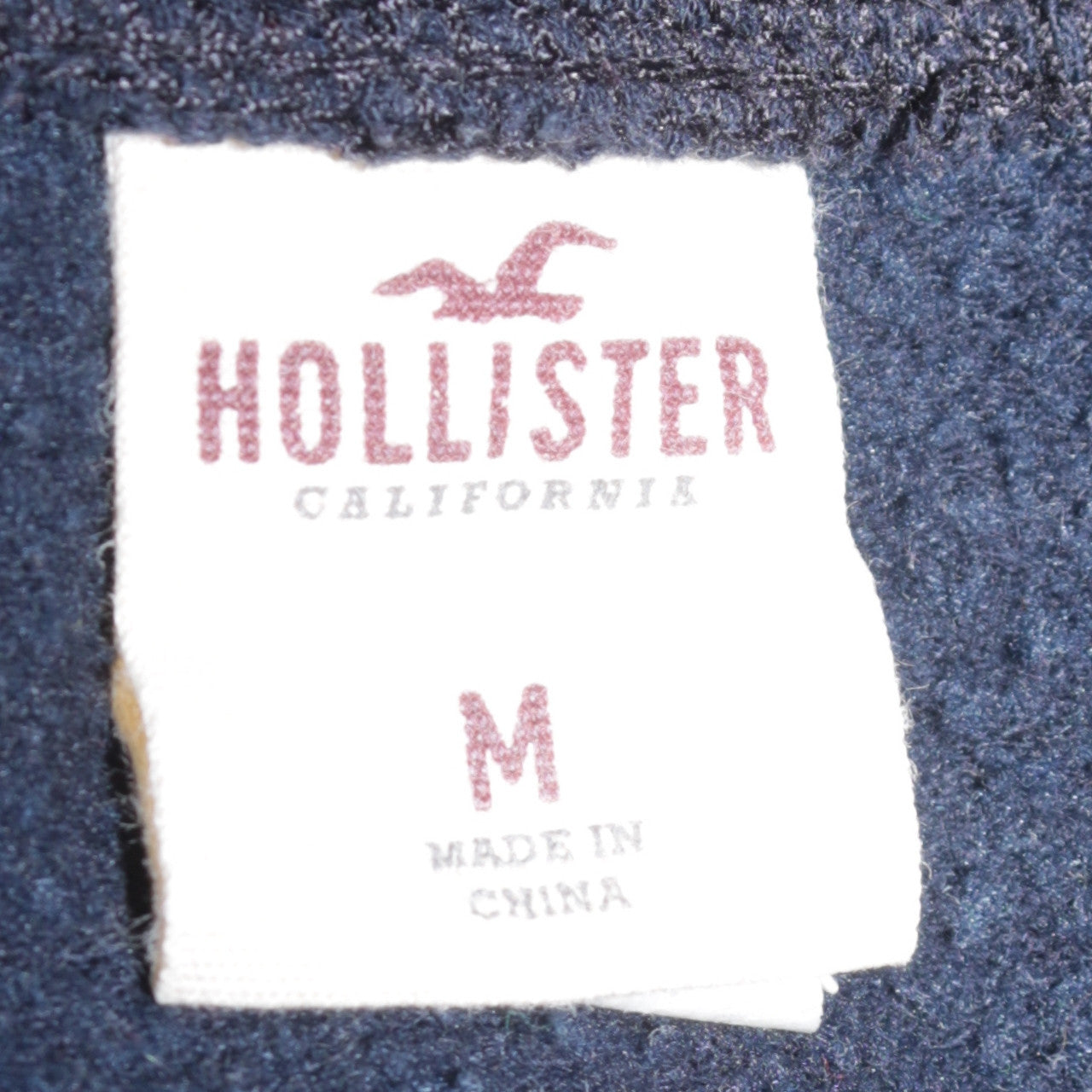 Hollister Men's Blue Full Zip Hoodie M Logo Fleece Sweatshirt