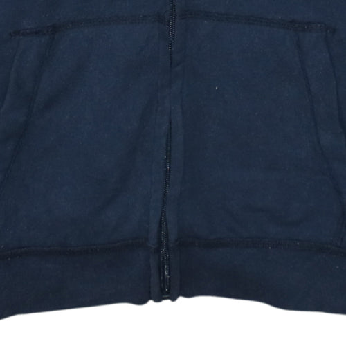 Hollister Men's Blue Full Zip Hoodie M Logo Fleece Sweatshirt