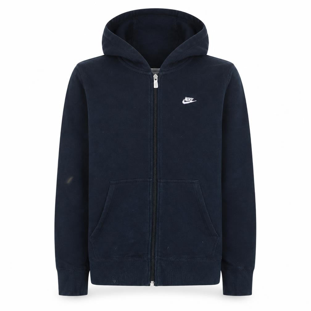 Nike Boys Black Full Zip Hoodie 13-15 Years Cotton Fleece Sportswear