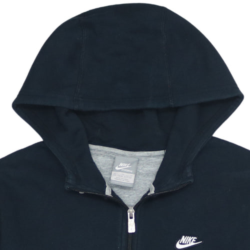 Nike Boys Black Full Zip Hoodie 13-15 Years Cotton Fleece Sportswear