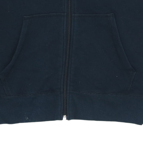 Nike Boys Black Full Zip Hoodie 13-15 Years Cotton Fleece Sportswear