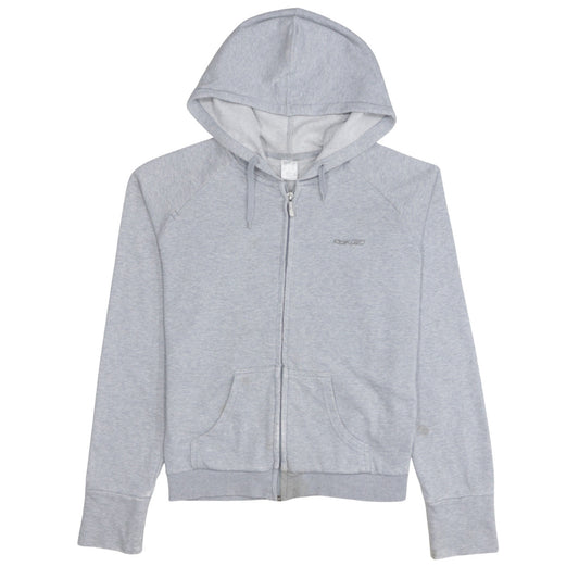 Reebok Women Grey Full Zip Hoodie Size M Cotton Blend Casual