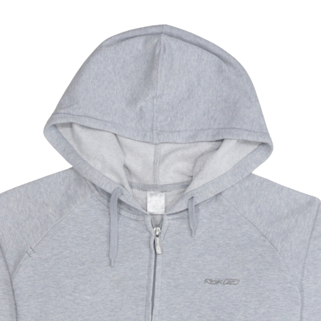 Reebok Women Grey Full Zip Hoodie Size M Cotton Blend Casual