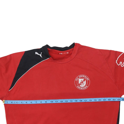 Puma Men Red Black Crew Neck Long Sleeve Sweatshirt L Football Style