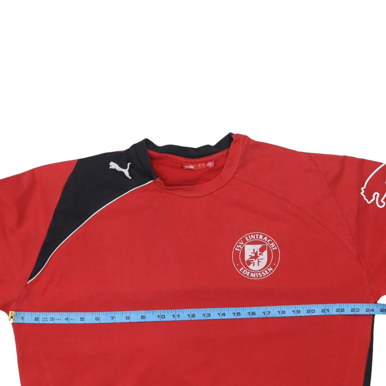 Puma Men Red Black Crew Neck Long Sleeve Sweatshirt L Football Style